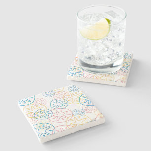 Sand Dollar Linjer Red Gult Blue Stenunderlägg