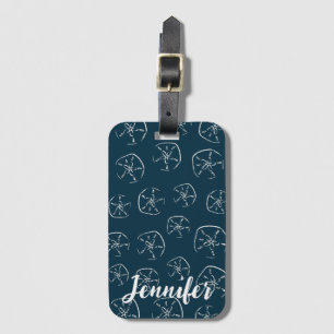 Sand Dollar Mönster Teckning Ocean Blue Bagagebricka