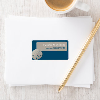 Sand-dollar, Ocean Blue Beach Wedding Adressetikett