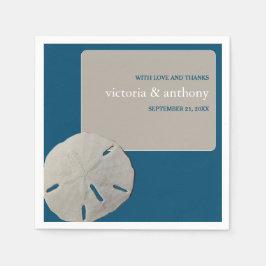 Sand-dollar, Ocean Blue Beach Wedding Pappersservett
