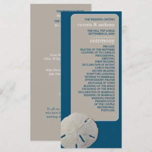 Sand-dollar, Ocean Blue Beach Wedding Program