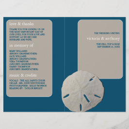 Sand-dollar, Ocean Blue Beach Wedding Program