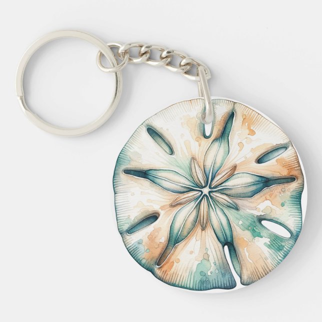 Sand Dollar Ocean Stänk Sea Watercolor Bröllop (Framsidan)