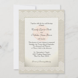 Sand Dollar och Burlap Zigzag Inbjudningar