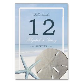 Sand Dollar och Starfish Beach Wedding Bordsnummer