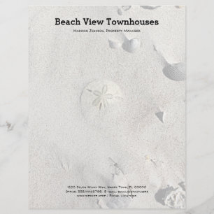 Sand Dollar on Beach Office Letterhead Papper