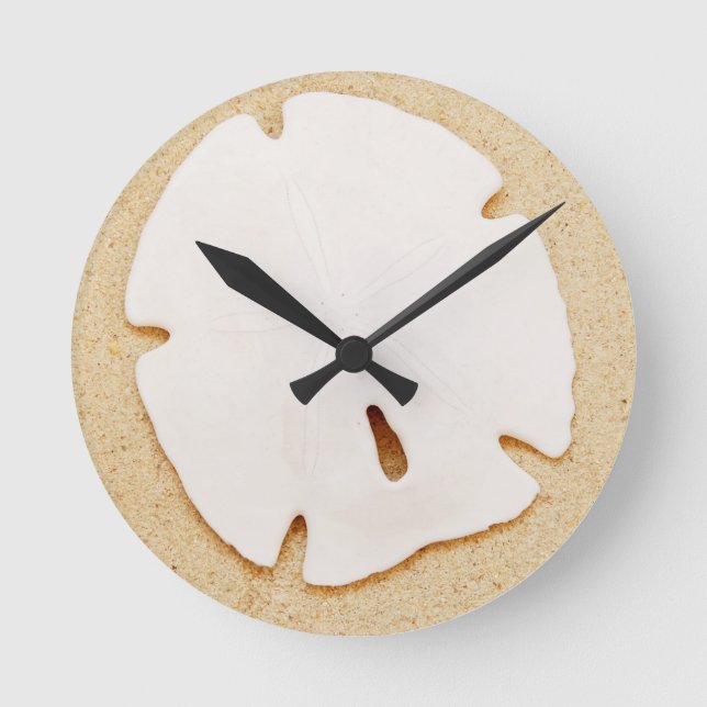 Sand Dollar på Beach Rund Klocka (Framsida)