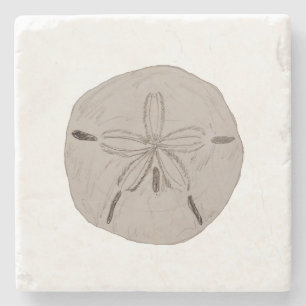 Sand Dollar Painting Beach House Marble Underlägg