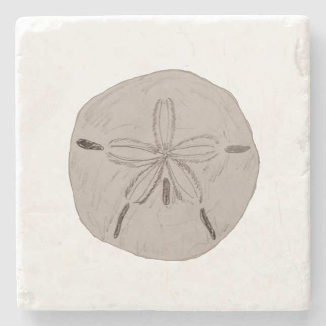 Sand Dollar Painting Beach House Marble Underlägg (Framsidan)