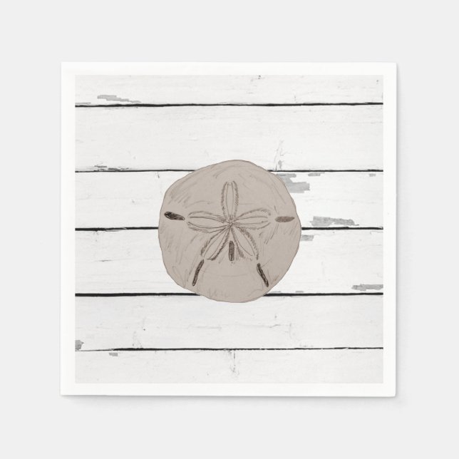 Sand Dollar Painting Beach Shiplap Pappersservett (Framsidan)