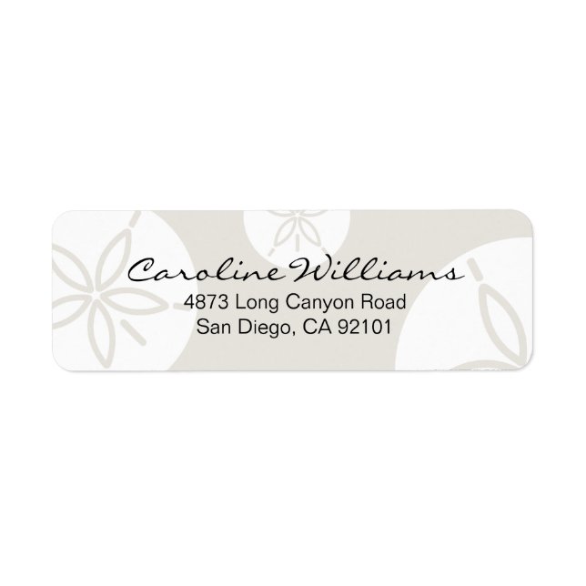 Sand Dollar Returadress Etikett (Framsidan)