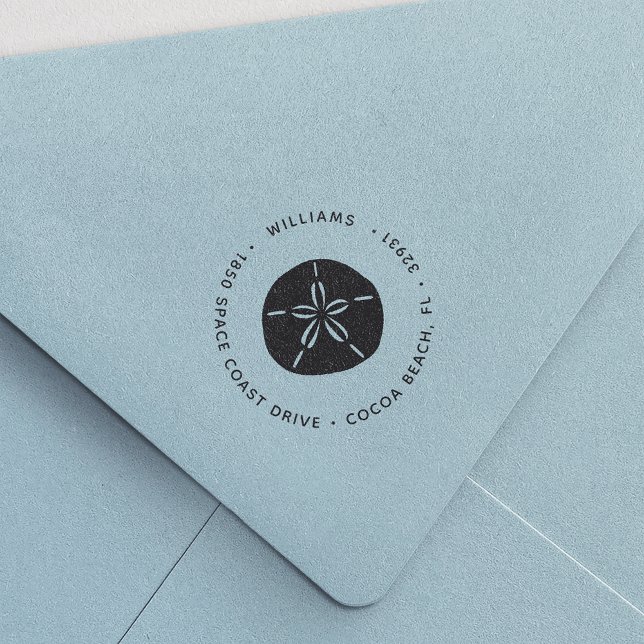 Sand Dollar Returadress Självfärgande Stämpel (Skapare uppladdad)