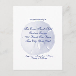 Sand Dollar Royal Blue Bröllopsmottagning Tilläggskort