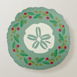 Sand Dollar Seashell-julfransfransfrand Rund Kudde