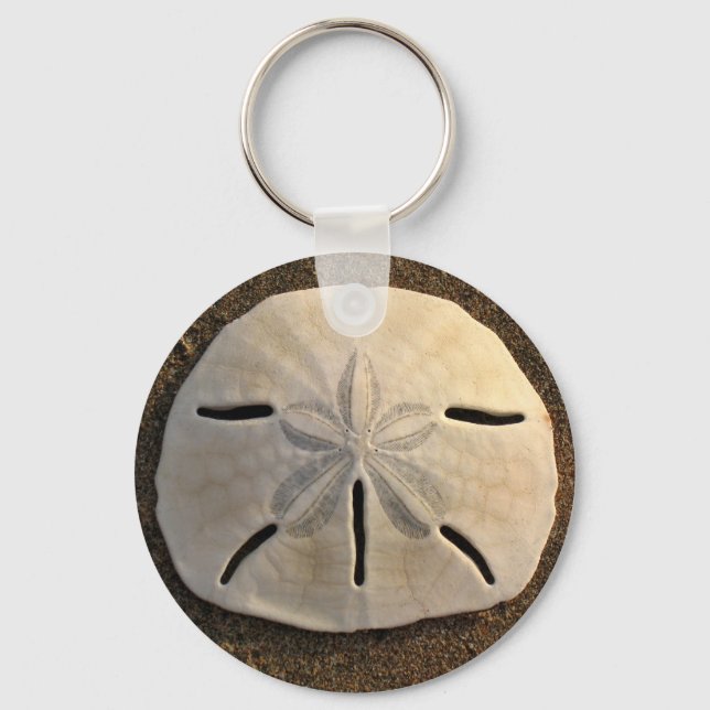 Sand Dollar Seashell Sand Beach Keychain Nyckelring (Framsida)
