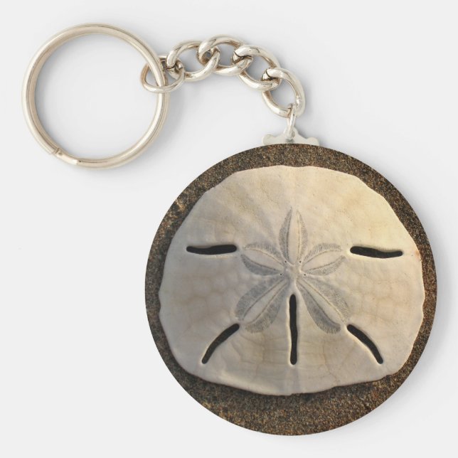 Sand Dollar Seashell Sand Beach Keychain Nyckelring (Framsidan)
