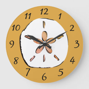 Sand Dollar Sketch Stor Klocka