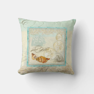Sand Dollar Snäcka Coastal Beach Home Decor Pillow Kudde