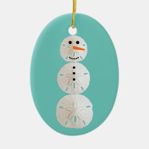 Sand Dollar Snögubbe Julgransprydnad Keramik