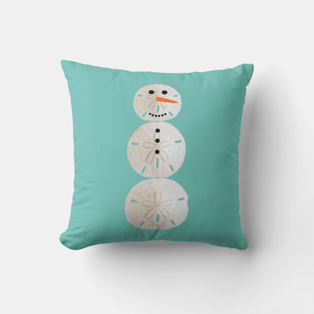 Sand Dollar Snögubbe Kudde (Framsida)