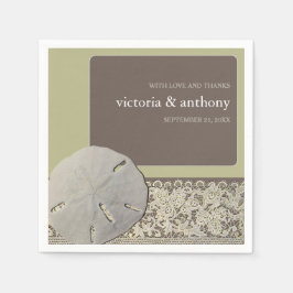 Sand-dollar Snöre, Vintage Beach Wedding Pappersservett