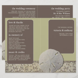 Sand-dollar Snöre, Vintage Beach Wedding Programme