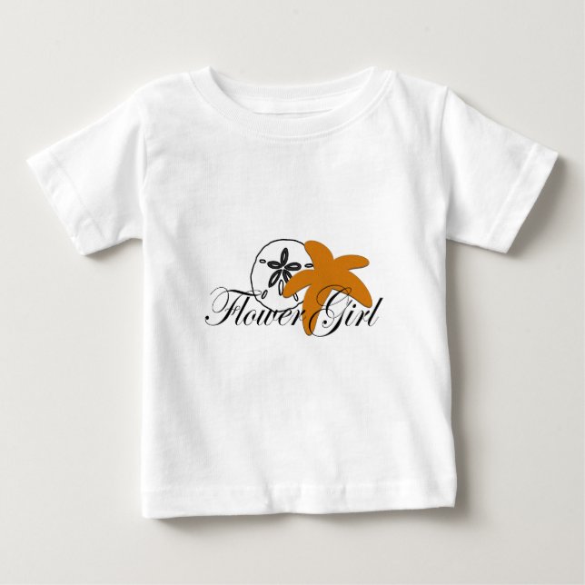 Sand Dollar Starfish Flower Girl T Shirt (Framsida)
