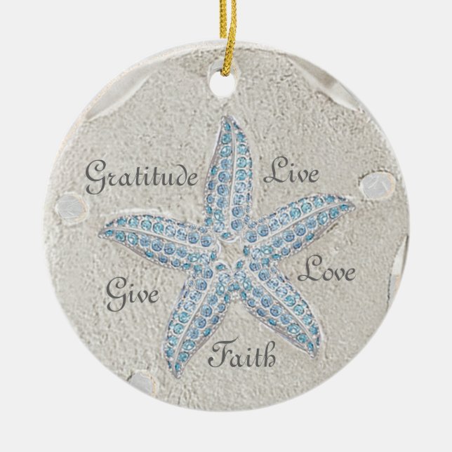Sand Dollar Starfish Gem Ornament (Framsidan)