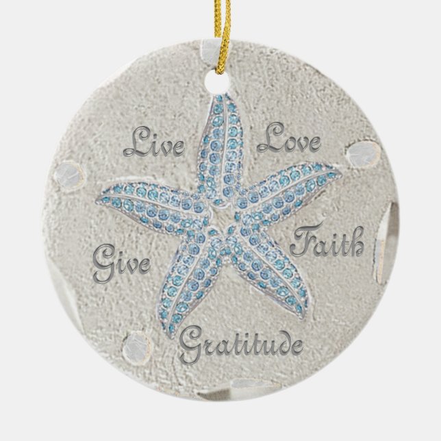 Sand Dollar Starfish Gem Ornament (Framsidan)