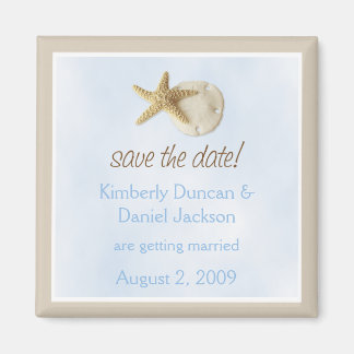 Sand Dollar & Starfish Spara datum Magnet