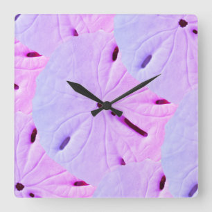 Sand Dollar Strand Rosa Lila Violett Ombre Snygg Fyrkantig Klocka