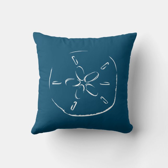 Sand Dollar Teckning Ocean Blue Kudde (Baksida)