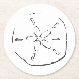 Sand Dollar Teckning Underlägg Papper Rund