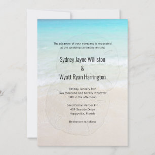Sand Dollar Tropical Beach Wedding bjudande Inbjudningar