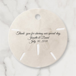 Sand Dollar Wedding Favor Gåvor Etiketter