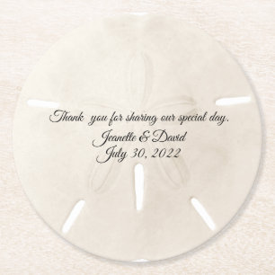 Sand Dollar Wedding Favor Underlägg Papper Rund
