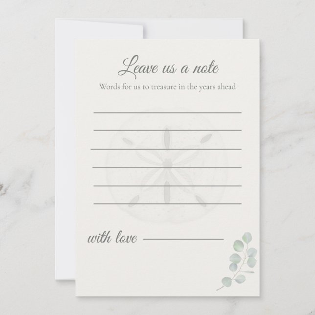 Sand Dollar Wedding Message Cards | Anteckningskort (Framsida)
