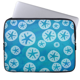 Sand Dollar White och Blue Mönster Laptop Fodral
