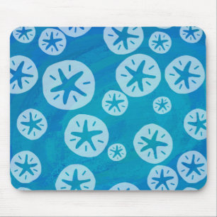 Sand Dollar White och Blue Mönster Musmatta