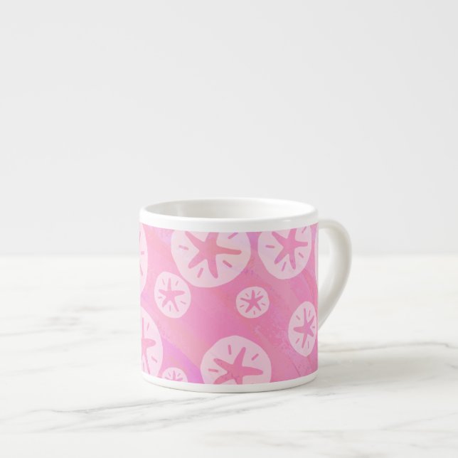 Sand Dollar White och rosa Espressomugg (Framsida höger)