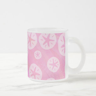 Sand Dollar White och rosa Frostad Glasmugg