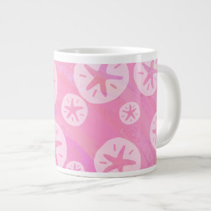 Sand Dollar White och rosa Jumbo Mugg