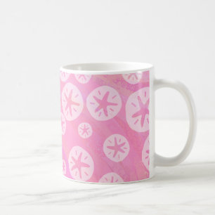 Sand Dollar White och rosa Kaffemugg