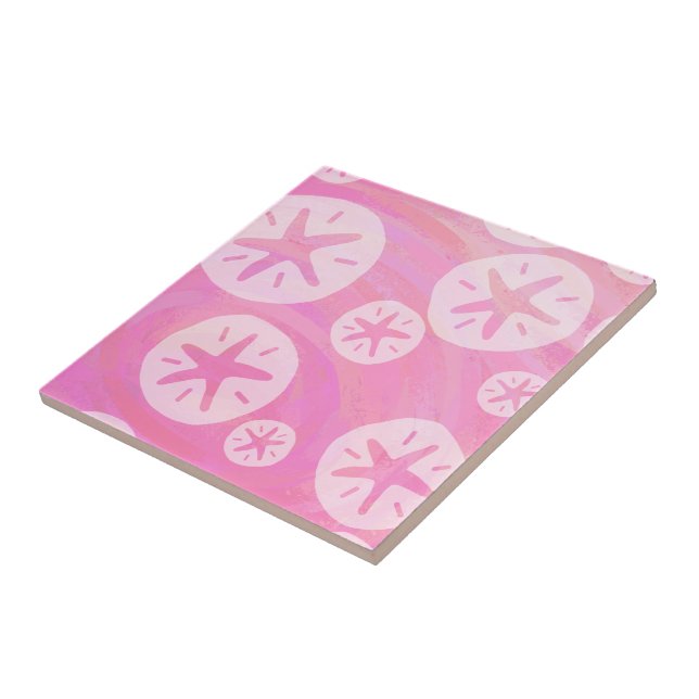 Sand Dollar White och rosa Kakelplatta (Sidan)
