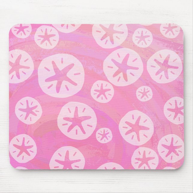 Sand Dollar White och rosa Musmatta (Framsidan)