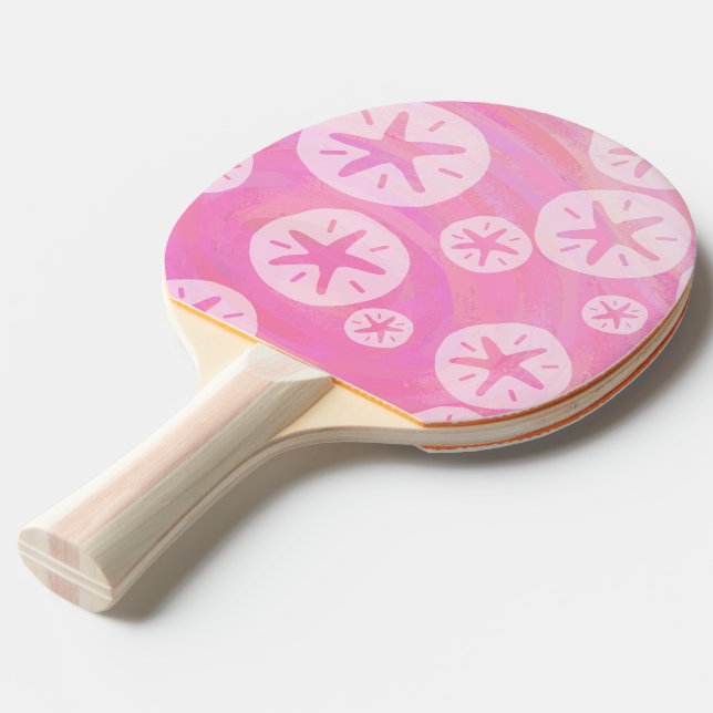 Sand Dollar White och rosa Pingisracket (Ryggvinkel)