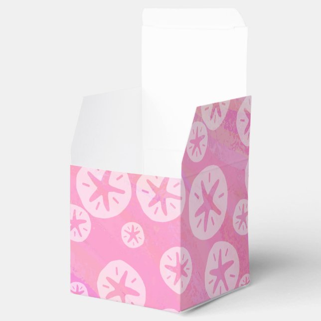 Sand Dollar White och rosa Presentaskar (Öppnad)