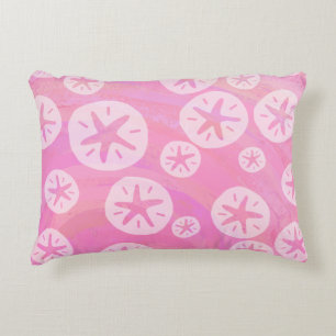Sand Dollar White och rosa Prydnadskudde