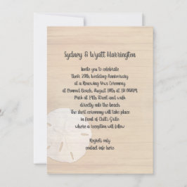 Sand Dollar Wood Beach Vows-annonsdag Inbjudningar