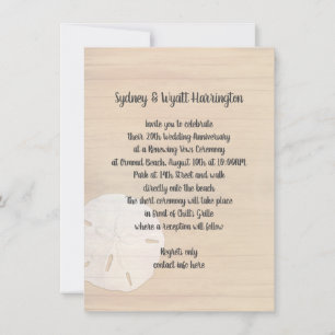 Sand Dollar Wood Beach Vows-annonsdag Inbjudningar